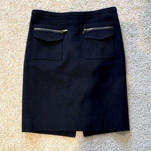 J Crew size 4 Navy Blue wool pencil skirt